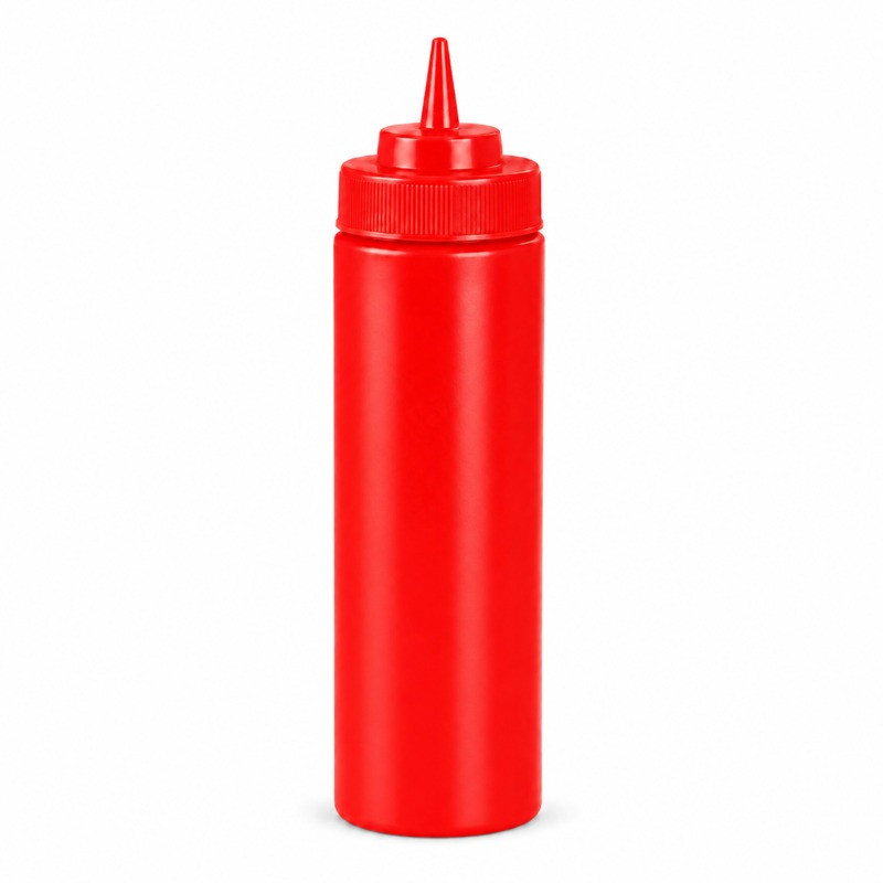 Squeezer souple rouge 1 embout, plastique BPA free  H195mm 350ml - 6 unités