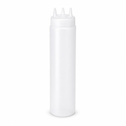 Squeezer souple transparent 3 embouts, plastique BPA free  H260mm 630ml - 6 unités
