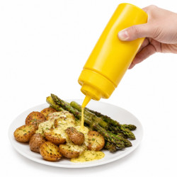 Squeezer souple jaune 1 embout, plastique BPA free  H260mm 630ml - 6 unités