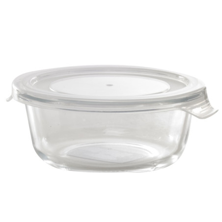 Combo Bol CookShow en verre compartimenté+Couv PP Ø130mm H60 mm - 36 unités