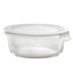 Combo Bol CookShow en verre compartimenté+Couv PP Ø150mm H67 mm - 24 unités