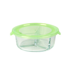 Combo Bol CookShow en verre compartimenté+Couv PP Ø172mm H66 mm - 18 unités