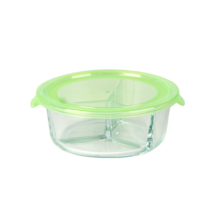Combo Bol CookShow en verre compartimenté+Couv PP Ø172mm H66 mm - 18 unités