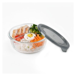 Combo Bol CookShow en verre compartimenté+Couv PP Ø172mm H66 mm - 18 unités