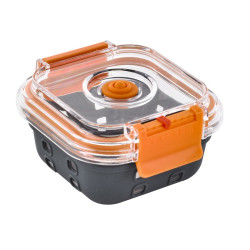 Bol carre en verre+couv transp.+protection silicone Ø112mm H48 mm - 24 unités