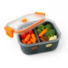 Bol carre borosilicate compartimentée+couv acrylique transp+protection silicone Ø152mm H60 mm - 24 unités