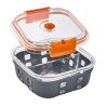 Bol carre borosilicate compartimentée+couv acrylique transp+protection silicone Ø152mm H60 mm - 24 unités