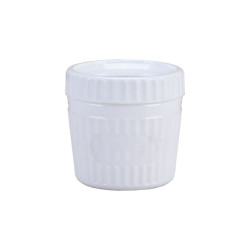 Combo Bol CookShow verre opale + Couv en plastique PP Ø104mm H96 mm - 24 unités