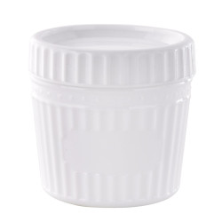 Combo Bol CookShow verre opale + Couv en plastique PP Ø83mm H78 mm - 48 unités