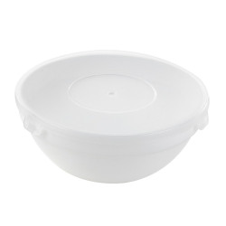 Combo Bol CookShow verre opale + Couv en plastique PP Ø105mm H50 mm - 36 unités