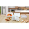 Combo Bol CookShow verre opale + Couv en plastique PP Ø105mm H50 mm - 36 unités