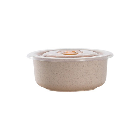 Huskly bol reutilisable en composite beige avec couvercle pp 300ml - 40 unités