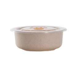 Huskly bol reutilisable en composite beige avec couvercle pp 500ml - 30 unités