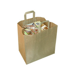 Sac cabas papier kraft brun 32 x 22 x 24 cm - 50 unités