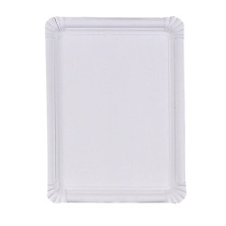 Assiette carton blanc rectangulaire - 6 unités