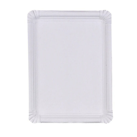Assiette carton blanc rectangulaire - 6 unités