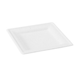 Assiette pulpe carrée blanche 20 x 20 x 1,2 cm - 24 unités
