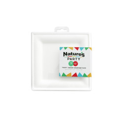 Assiette pulpe carrée blanche 26 x 26 cm - 10 unités