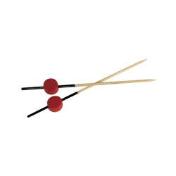 Pique Bambou noir avec décor rouge "Atami" 9 cm - 25 unités