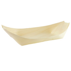 Barquette bateau bois 22 x 12 x 4,5 cm - 12 unités
