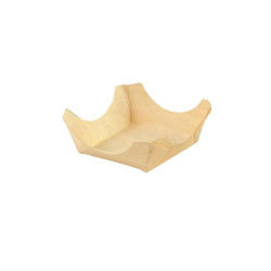 Mini assiette bois carrée 6 x 6 x 2,5 cm - 12 unités