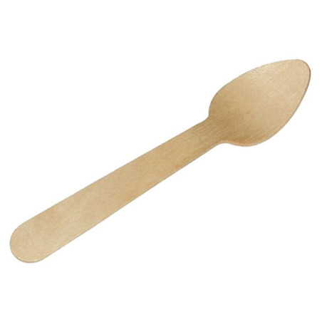 Petite cuillère bois 11 cm - 20 unités