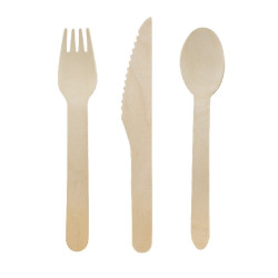 Ménagère bois 3/1 2,1 x 0,8 x 16,5 cm - 24 unités (8X3 pieces)