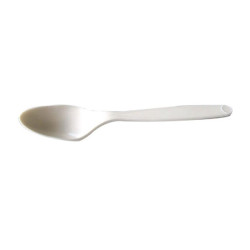 Cuillère PLA blanche 18 cm - 24 unités