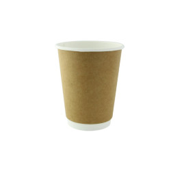 Gobelet carton laminé PLA double paroi 340 ml Diam: 9 cm 9 x 5,8 x 11 cm - 6 unités