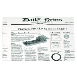 Sac papier ingraissable blanc ouvert sur 2 côtés avec décor journal 17 x 17 cm - 50 unités