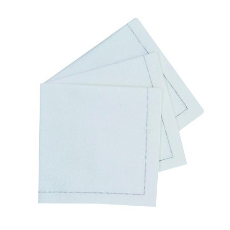 Serviette coton blanc 40 x 40 cm - 10 unités