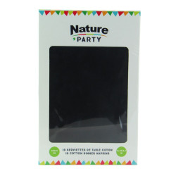 Serviette coton noir - 10 unités