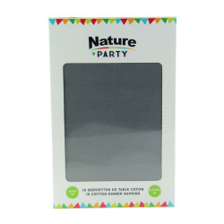Serviette coton gris - 10 unités