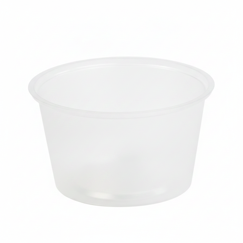 Pot PP transparent rond 110 ml Diam: 7 cm 7,03 x 5,2 x 4,3 cm - 100 unités