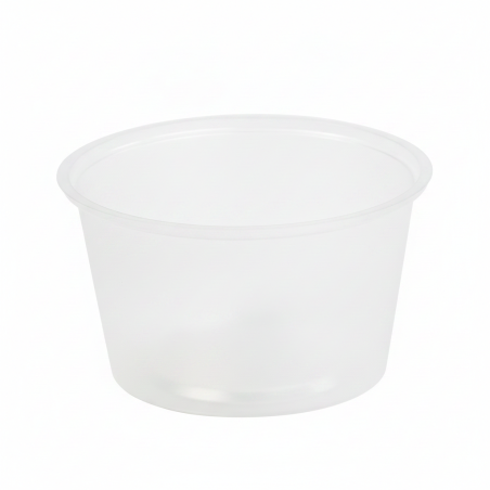 Pot PP transparent rond 110 ml Diam: 7 cm 7,03 x 5,2 x 4,3 cm - 100 unités