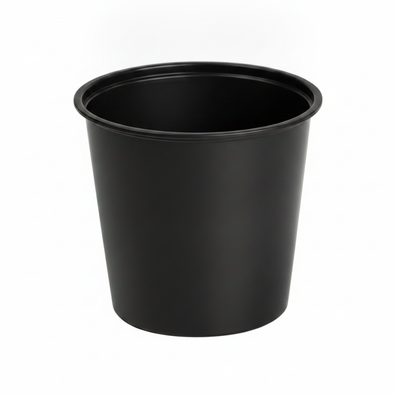 Pot PP noir rond 150 ml Diam: 7 cm 7 x 5 x 6,4 cm - 100 unités