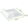 Assiette creuse transparente carrée 21,5 x 21,5 x 4 cm x 10 unités
