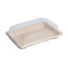 Barquette pulpe avec couvercle PS transparent "Itto" 16,7 x 11,7 x 4 cm - 50 unités