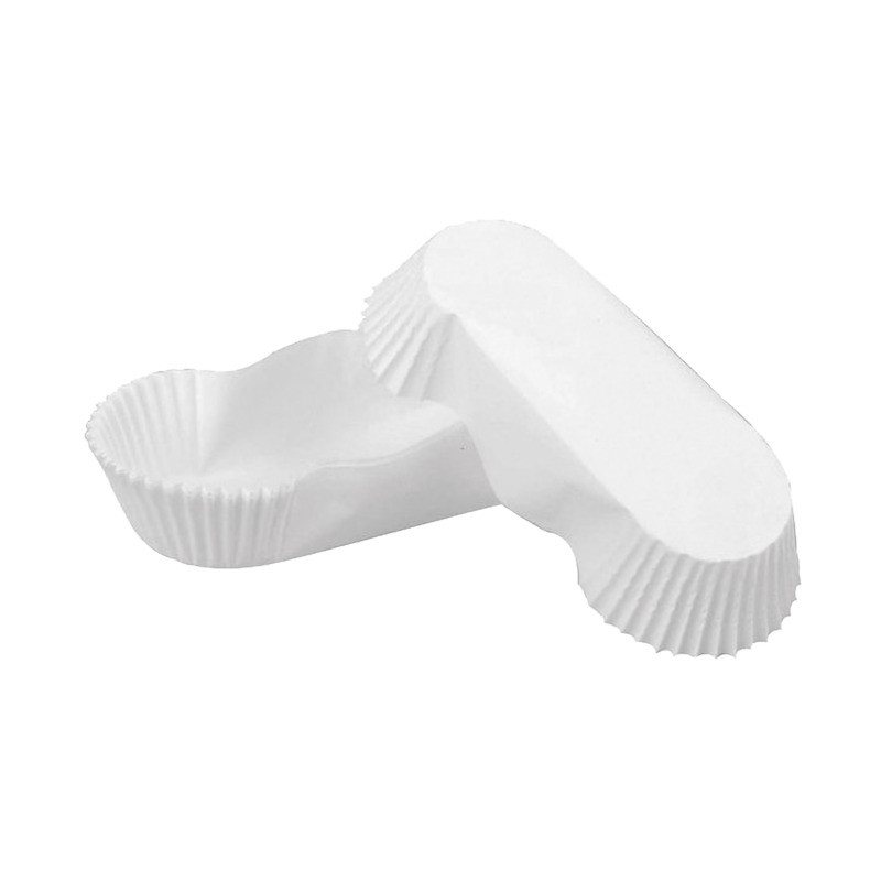 Caissette papier de cuisson ovale blanche siliconée 29,5 x 20,5 x 6,5 cm - 50 unités