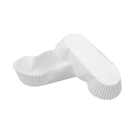 Caissette papier de cuisson ovale blanche siliconée 29,5 x 20,5 x 6,5 cm - 50 unités