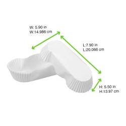 Caissette papier de cuisson ovale blanche siliconée 29,5 x 20,5 x 6,5 cm - 50 unités