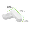 Caissette papier de cuisson ovale blanche siliconée 29,5 x 20,5 x 6,5 cm - 50 unités