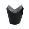 Caissette de cuisson forme tulipe en papier noir ingraissable Diam: 4,5 cm 15 x 15 x 8 cm - 120 unités