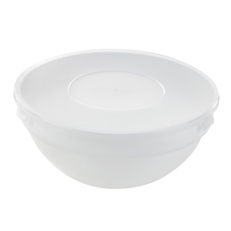 Combo Bol CookShow verre opale + Couv en plastique PP Ø178mm H75 mm - 12 unités