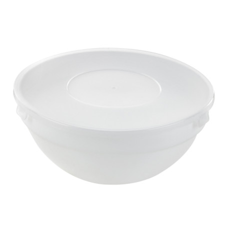 Combo Bol CookShow verre opale + Couv en plastique PP Ø178mm H75 mm - 12 unités