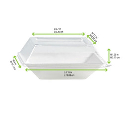 Couvercle PET transparent 13,2 x 13,2 x 3,1 cm - 50 unités