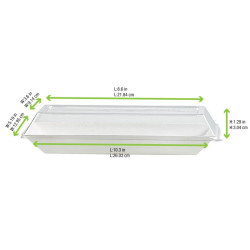 Couvercle PET transparent 26,2 x 13,2 x 3,3 cm - 50 unités