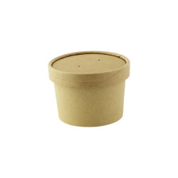 Couvercle carton kraft chaud et froid Diam: 9 cm 9 x 9 x 1,5 cm - 50 unités