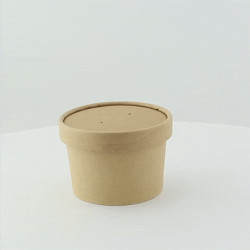 Couvercle carton kraft chaud et froid Diam: 9 cm 9 x 9 x 1,5 cm - 50 unités