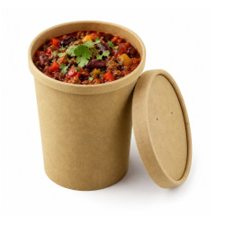 Couvercle carton kraft chaud et froid Diam: 9,7 cm 9,7 x 9,7 x 1,5 cm - 50 unités